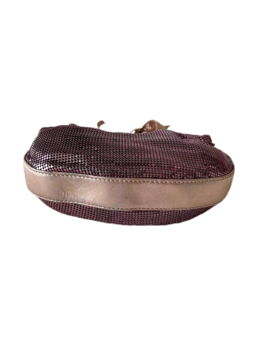Chloé Vintage Pink Metallic Chainmail Bag – Champagne Leather Bow Handle Rare Y2K Archive Handbag
