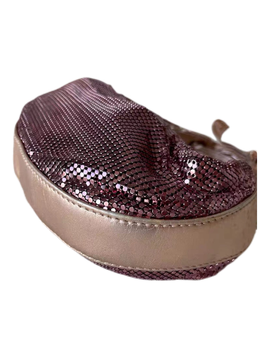 Chloé Vintage Pink Metallic Chainmail Bag – Champagne Leather Bow Handle Rare Y2K Archive Handbag