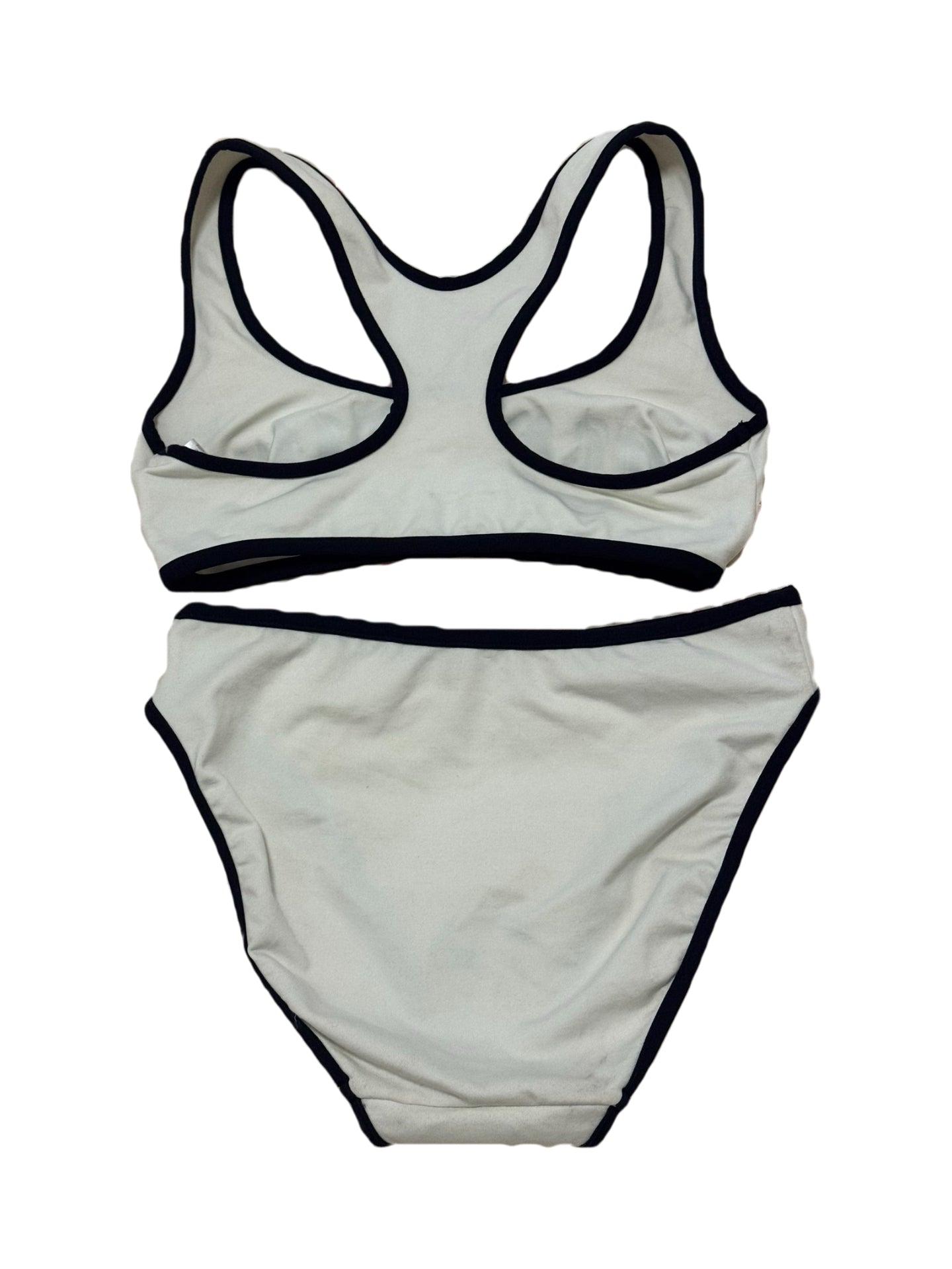 Christian Dior by John Galliano Gothic Logo Bodywear Set – Rare Archive White & Black Sports Bra & Brief Set