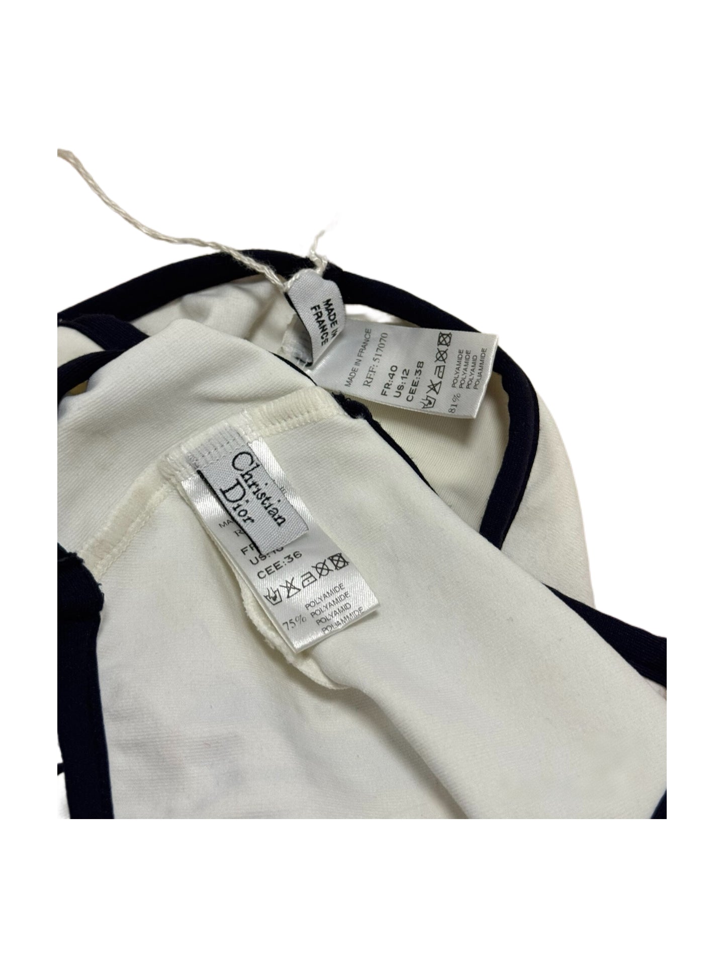 Christian Dior by John Galliano Gothic Logo Bodywear Set – Rare Archive White & Black Sports Bra & Brief Set