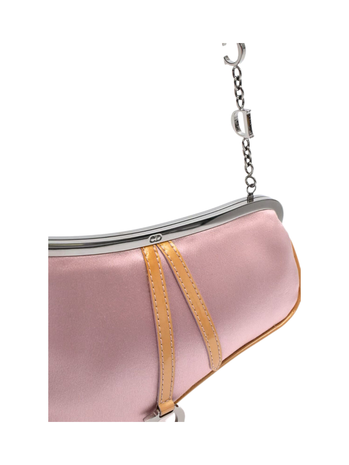 Christian Dior by John Galliano Pink Silk Saddle Evening Bag – Rare Archive Satin Chain Shoulder Bag