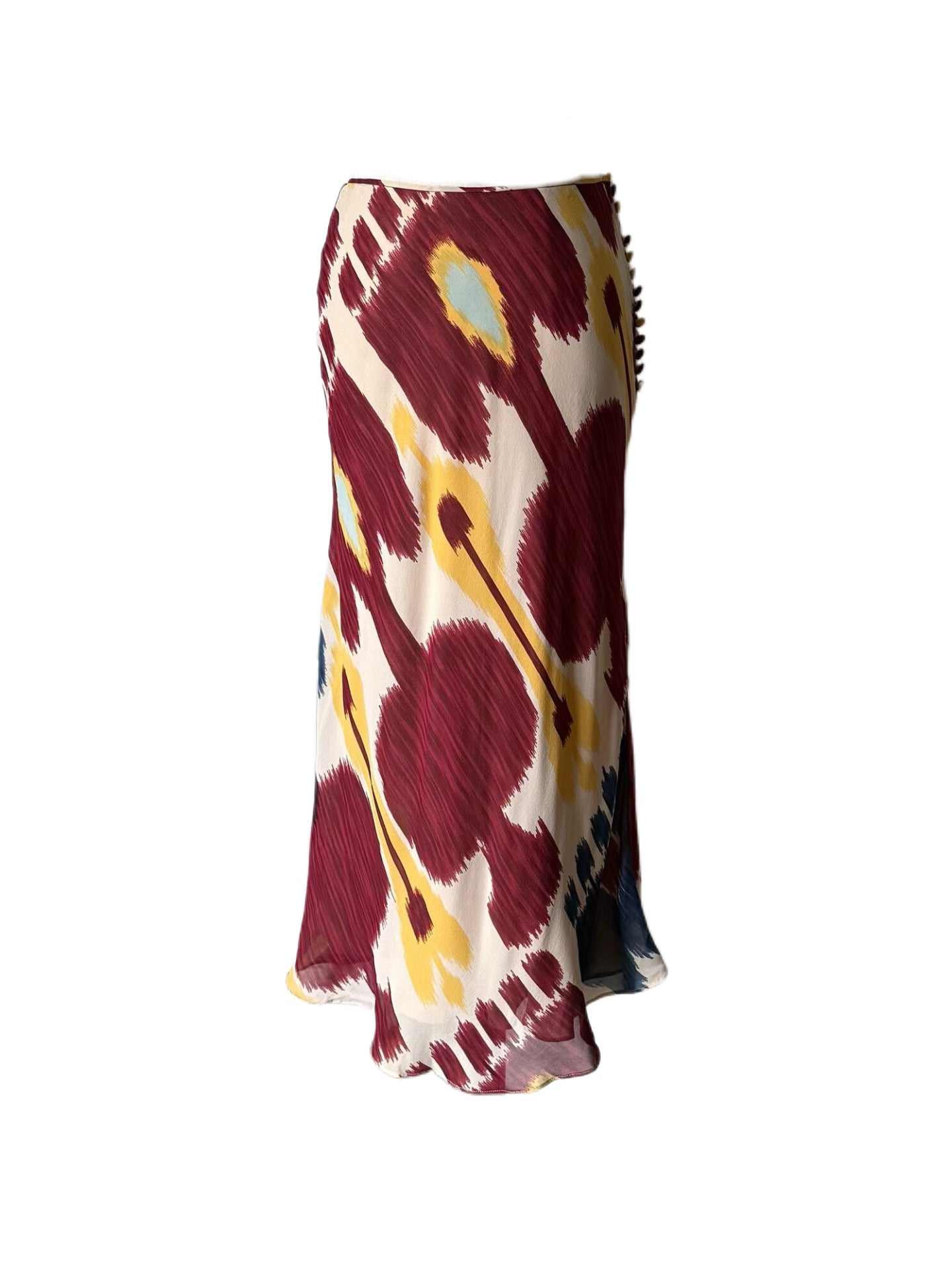 Christian Dior by John Galliano FW2001 Silk Abstract Print Button Skirt – Runway Archive Piece