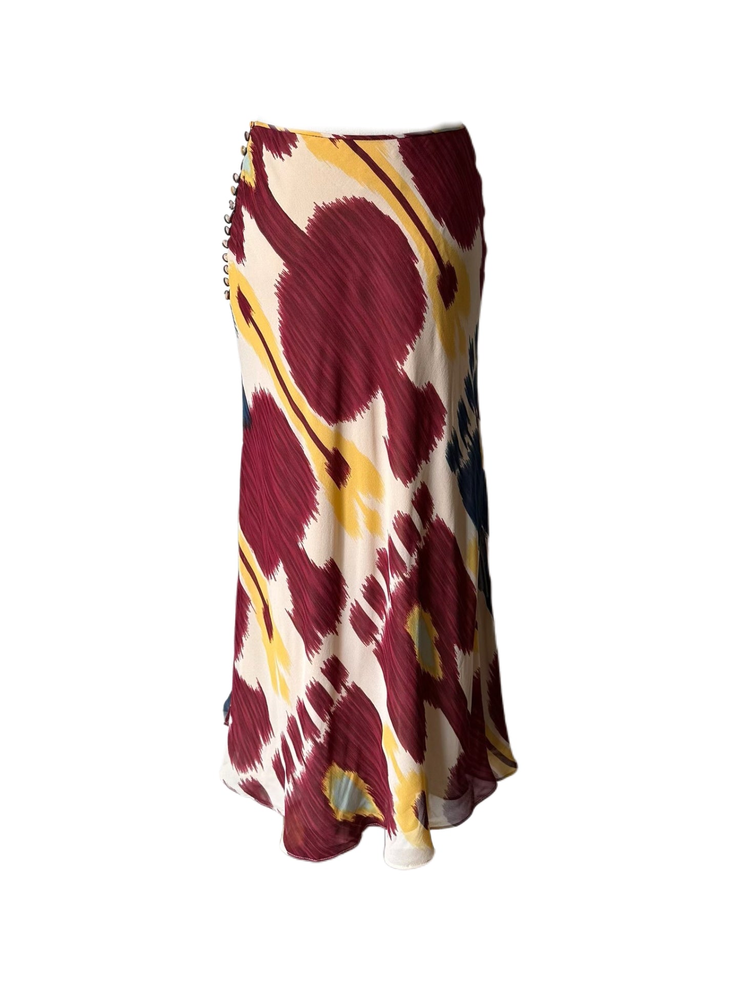 Christian Dior by John Galliano FW2001 Silk Abstract Print Button Skirt – Runway Archive Piece