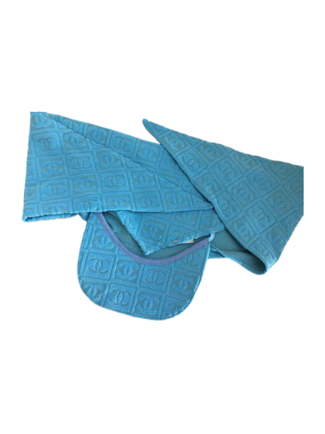 CHANEL Vintage CC Logo Jacquard Terry Hood Scarf Hat – Rare Archive Multi-Way Piece
