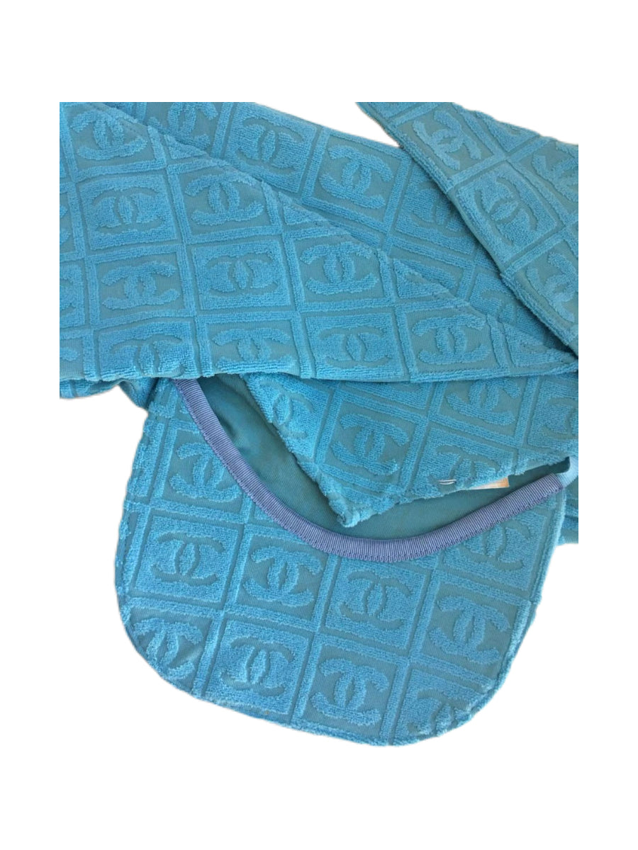 CHANEL Vintage CC Logo Jacquard Terry Hood Scarf Hat – Rare Archive Multi-Way Piece