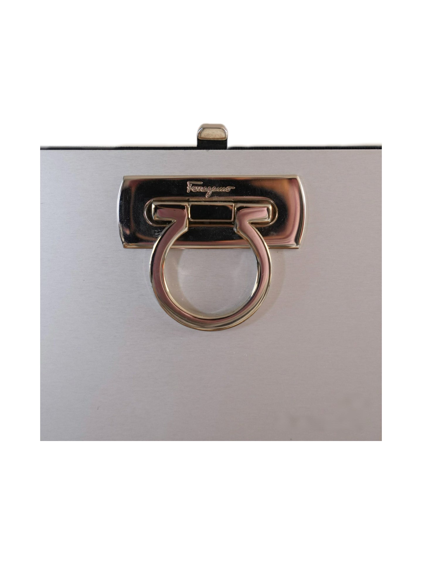 Salvatore Ferragamo Limited Edition Aluminium Metal Box Bag – Rare Sculptural Chain Shoulder Bag Collector Piece