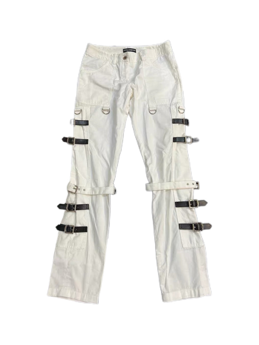 Dolce & Gabbana S/S 2003 “SEX” Strap Punk Bondage Pants – Rare Archive Multi-Buckle Trousers