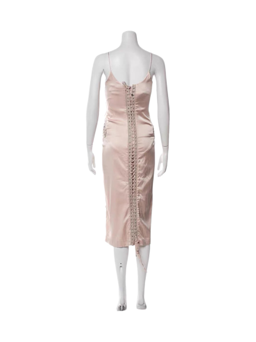 Dolce & Gabbana S/S 2003 Runway Silk Lace-Up Corset Dress – Iconic Punk Bondage Archive Piece (Seen on Beyoncé)