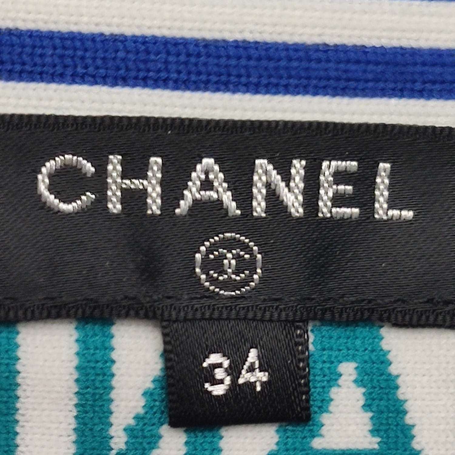 Chanel 19P Cruise “Deauville Venise Biarritz” Striped Logo Mini Skirt – Resort Graphic Cotton Piece