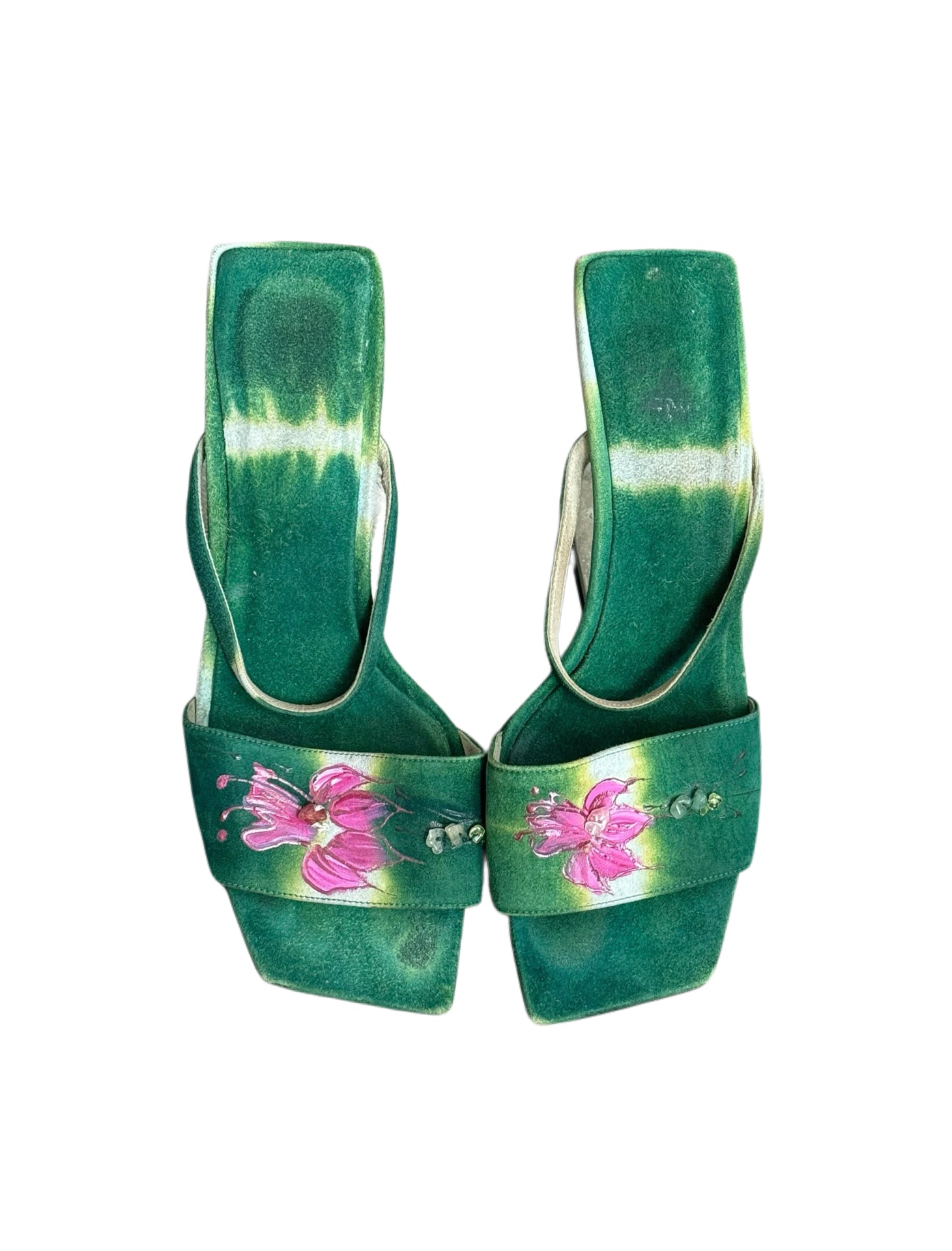 Fendi Tie-Dye Floral Sculptural Heel Sandals – Rare Archive Runway Piece