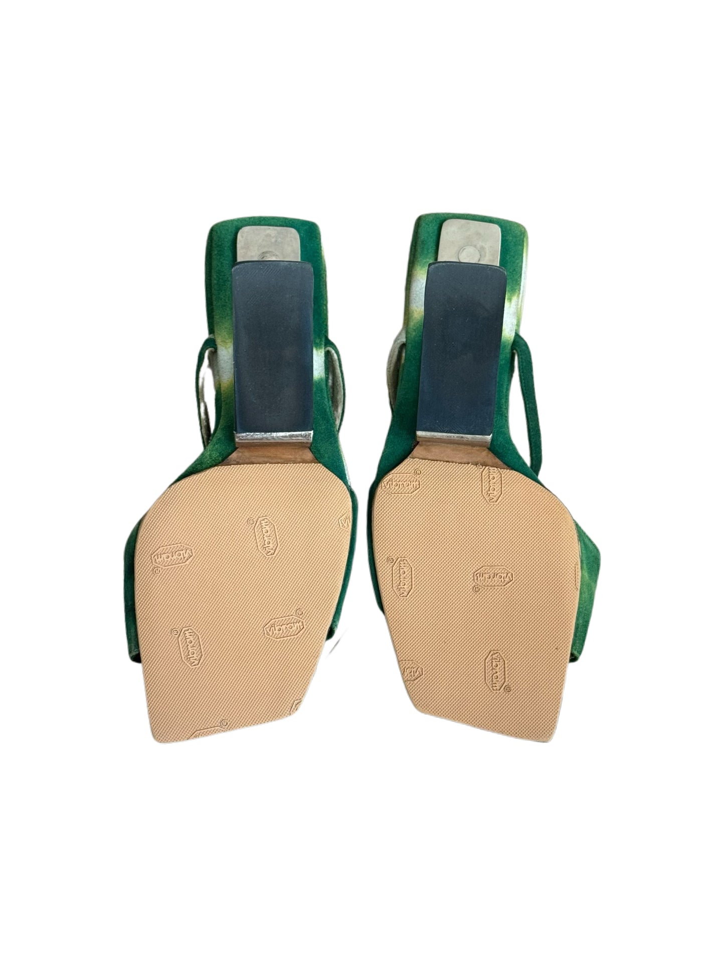 Fendi Tie-Dye Floral Sculptural Heel Sandals – Rare Archive Runway Piece