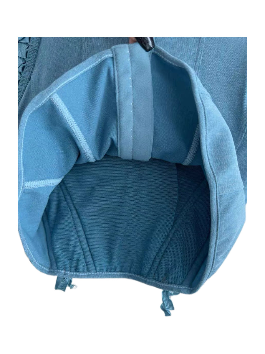 Christian Dior by John Galliano S/S 2002 Runway Lace-Up Denim Corset Top – Rare Blue Archive Bustier