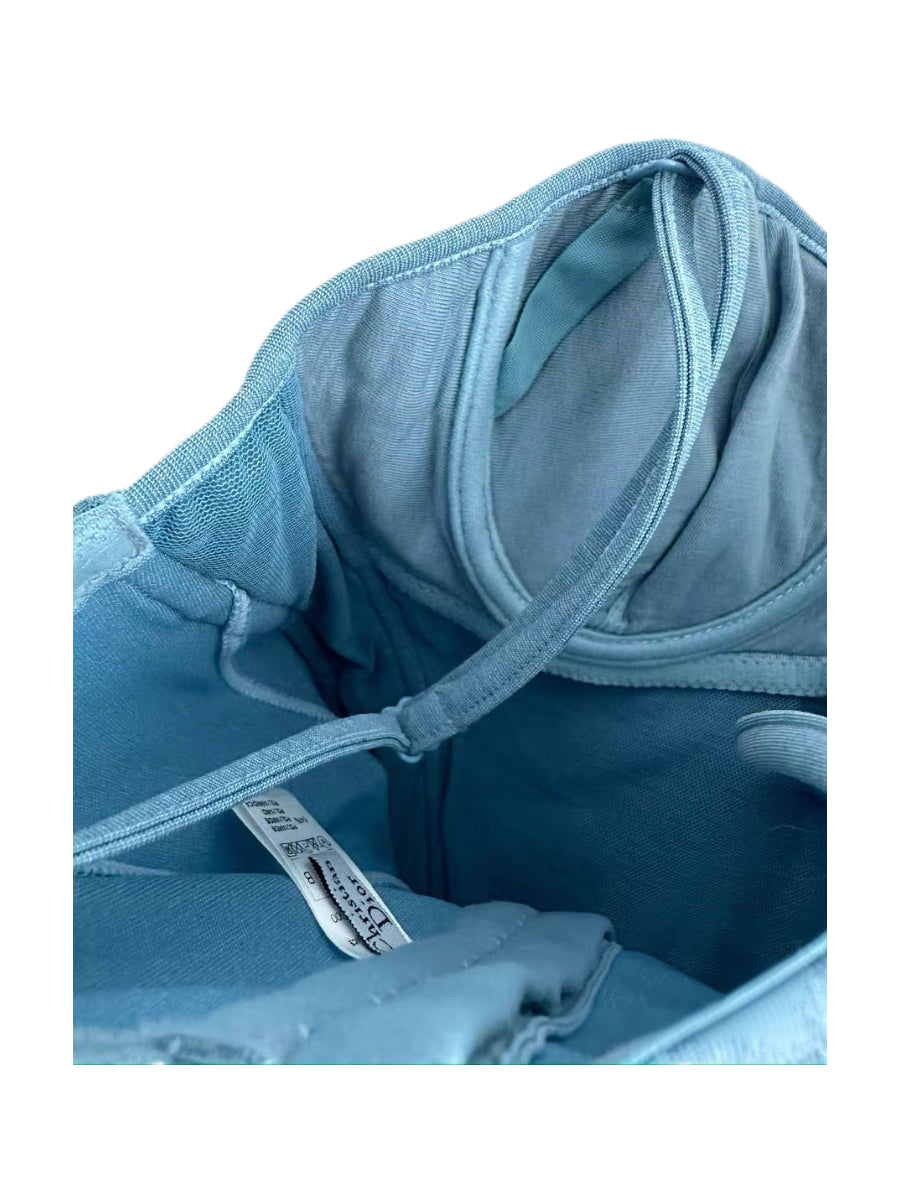 Christian Dior by John Galliano S/S 2002 Runway Lace-Up Denim Corset Top – Rare Blue Archive Bustier