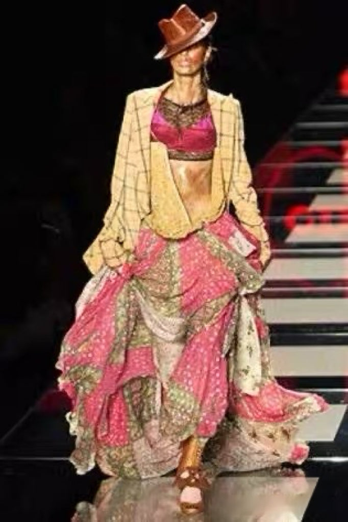 Christian Dior by John Galliano SS2004 Runway Silk Patchwork Slip Dress – Archive Bohemian Print Piece