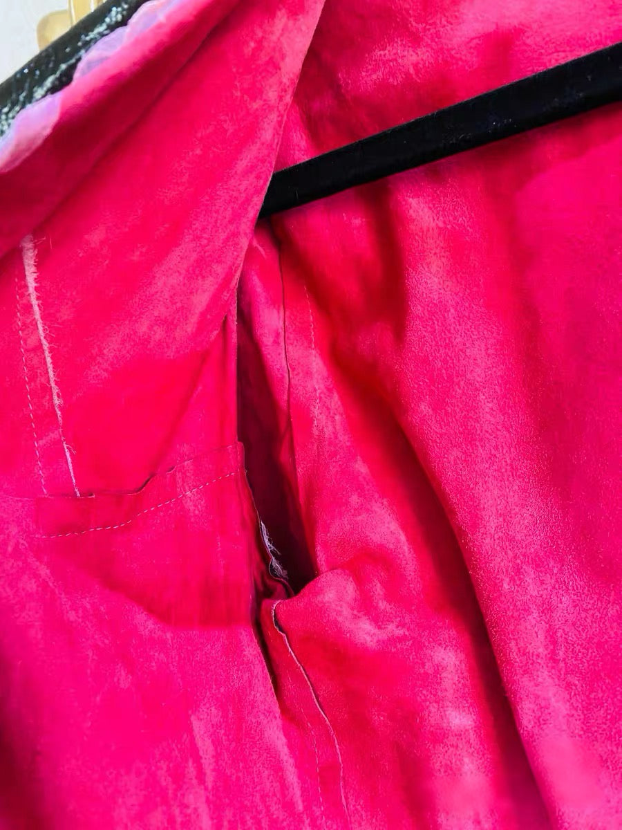 Fendi Early 2000s Runway Leather & Silk Panel Jacket – Deconstructed Sheer Trim Archive Piece