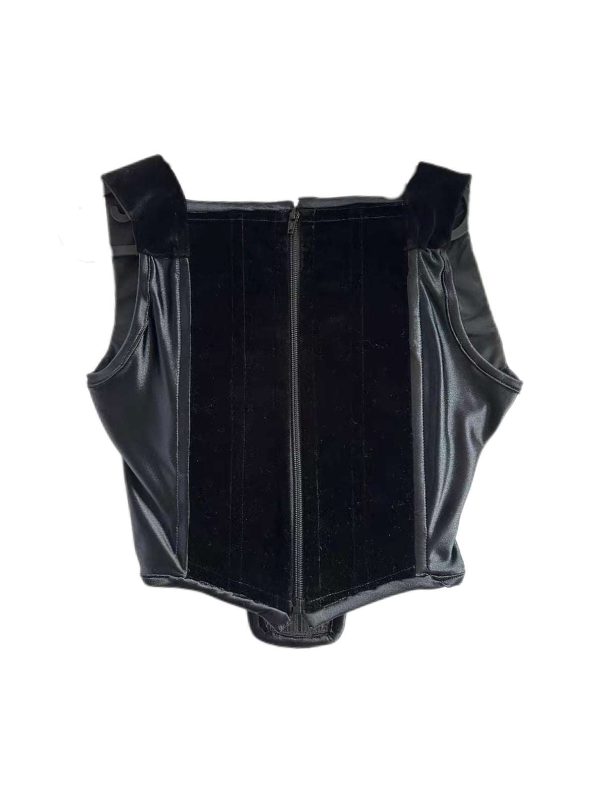 Vivienne Westwood Black Velvet Structured Corset Top – Rare Archive Orb Embroidered Bustier