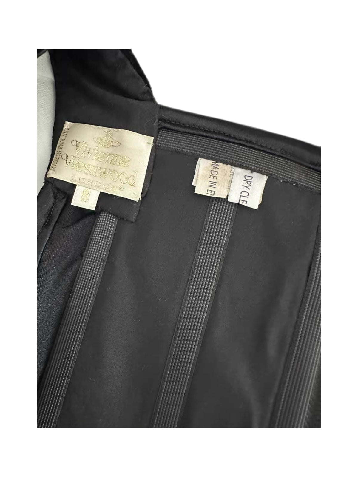 Vivienne Westwood Black Velvet Structured Corset Top – Rare Archive Orb Embroidered Bustier