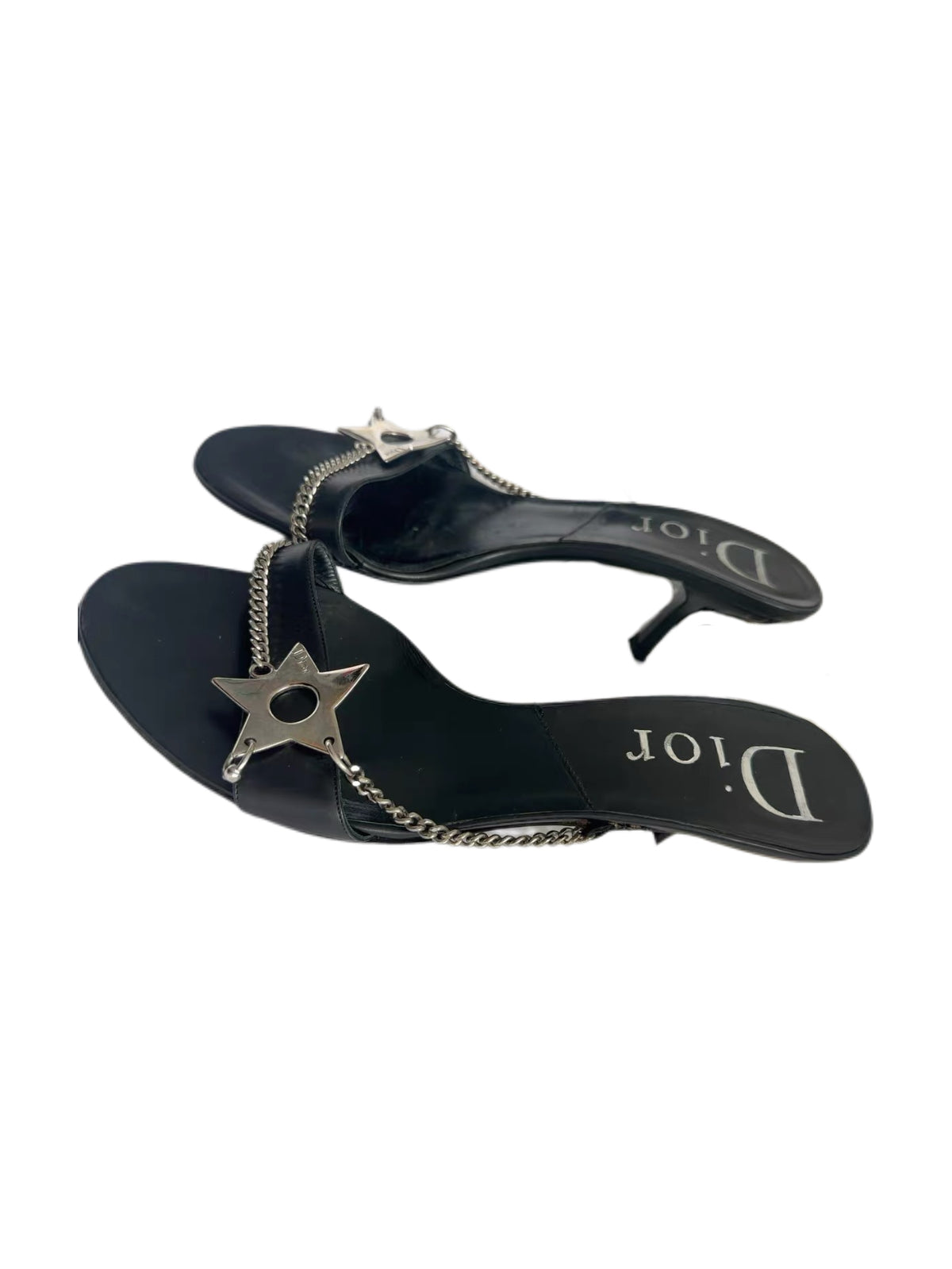 Christian Dior by John Galliano Punk Star Chain Mule Sandals – Rare Black Leather Archive Heels