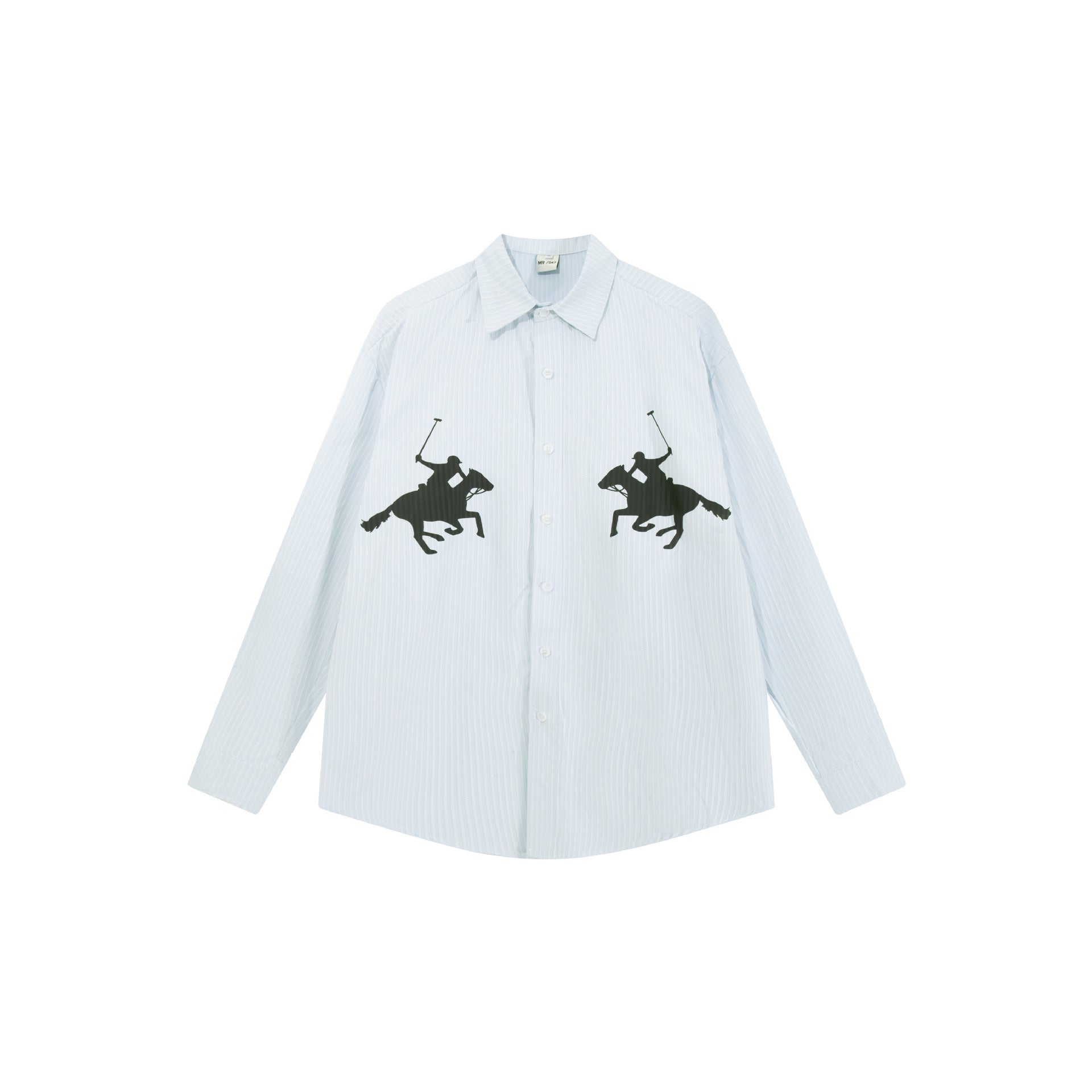 Polo Player Double Graphic Stripe Shirt – Light Blue