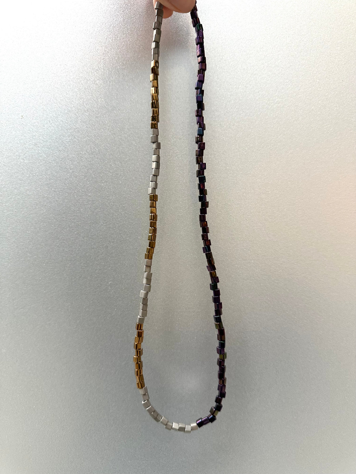 ECHO — Electroplated Cube Bead Necklace