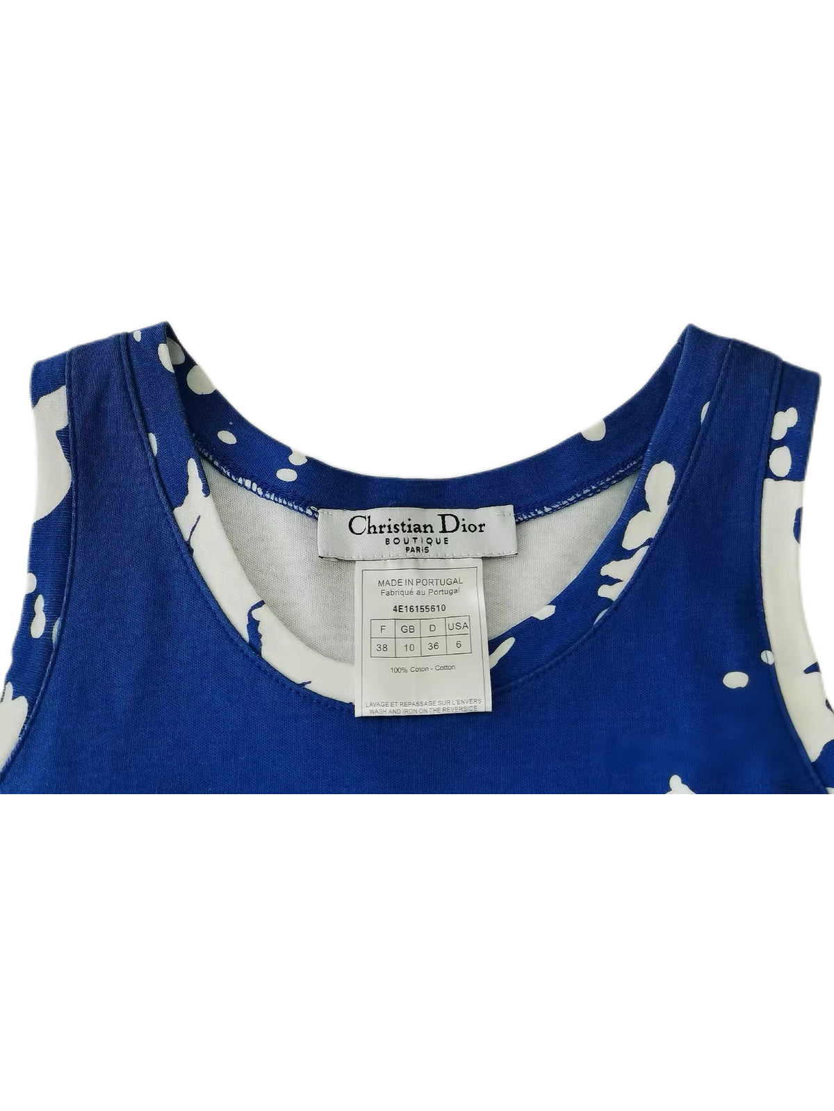 Christian Dior “Dior Surf Chic” Lace-Up Tank Top – Blue Graphic Logo Y2K Archive Piece