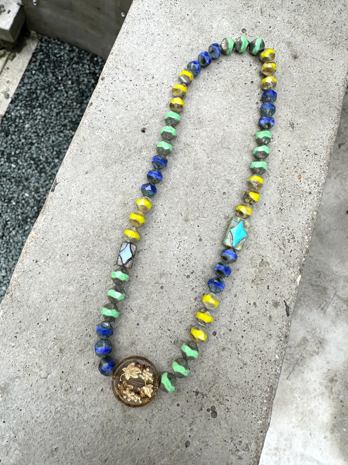 RUNE — Medieval Church-Inspired Czech Glass Beaded Necklace