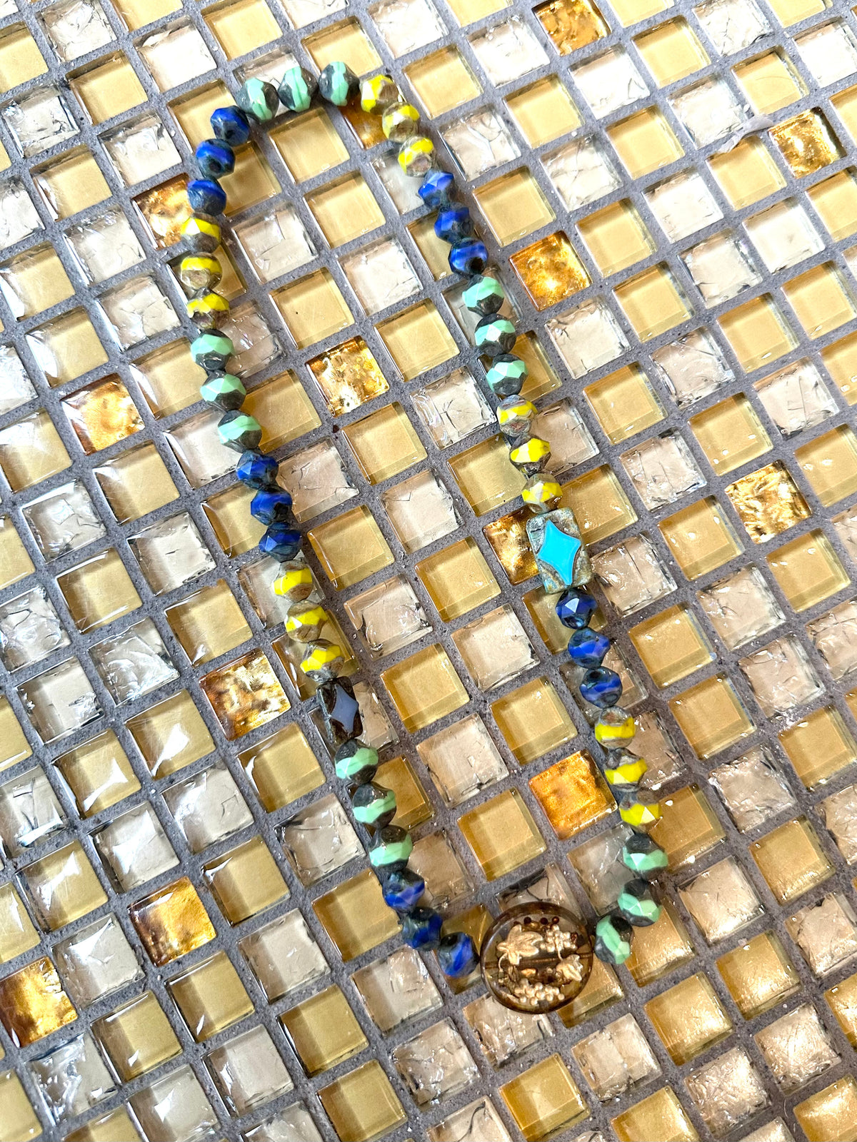 RUNE — Medieval Church-Inspired Czech Glass Beaded Necklace