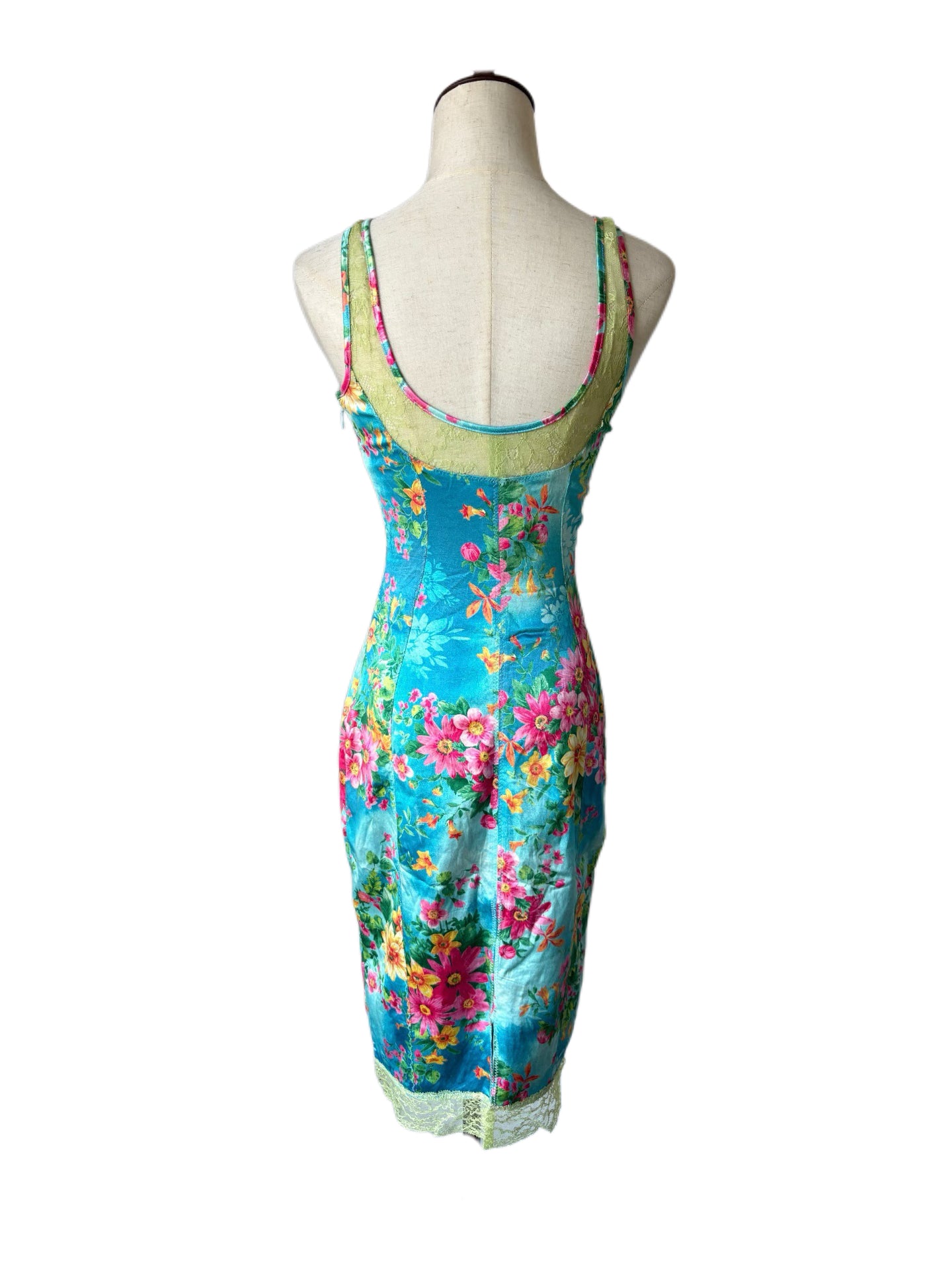 Dolce & Gabbana Spring/Summer 2005 Floral Corset Slip Dress – Rare Archive Lace Midi Dress