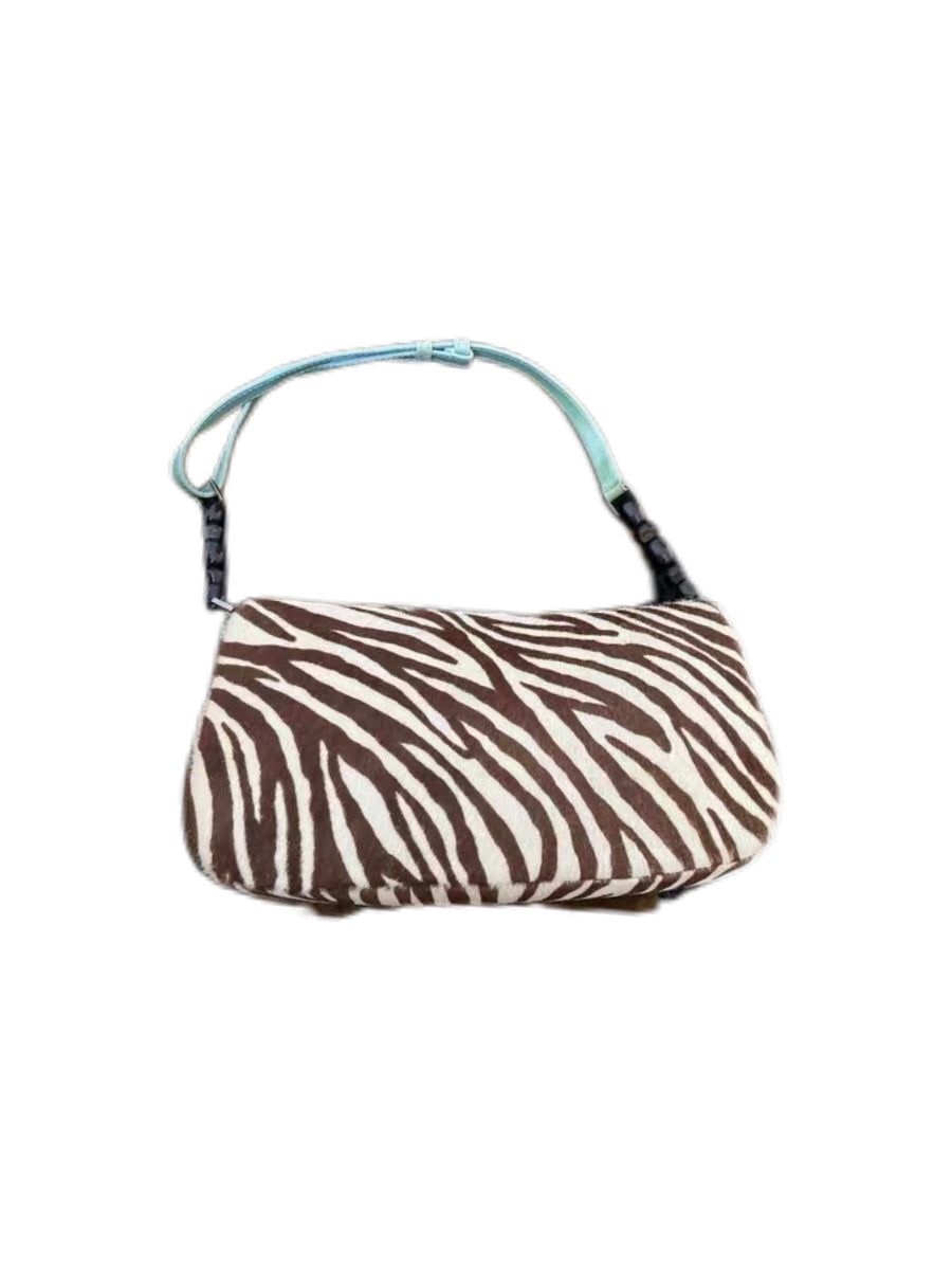 Christian Dior by John Galliano Zebra Pony Hair Shoulder Bag – Y2K Archive Saddle Style Piece