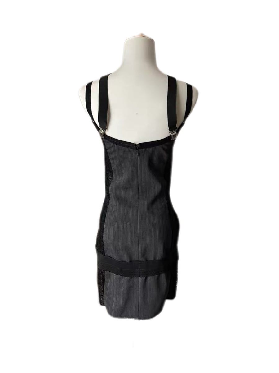 Dolce & Gabbana F/W 2003 Runway Pinstripe Harness Blazer & Corset Mini Dress Set – Iconic Archive Look