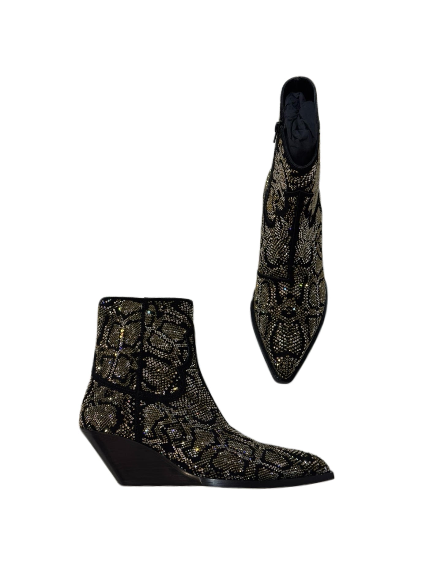Celine Homme “CELINE MOON” FW22 Crystal Embellished Snake Pattern Chelsea Boots – Runway Limited Edition Size 43