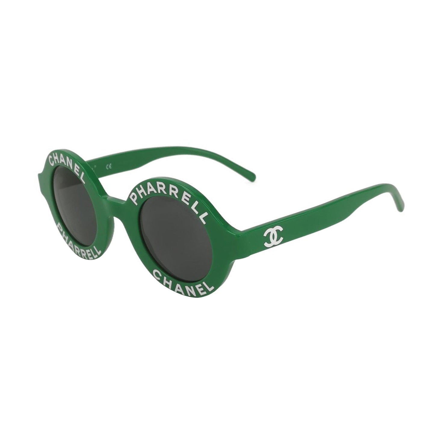 Chanel × Pharrell 2019 Limited Edition Green Round Logo Sunglasses – Rare Collaboration Eyewear