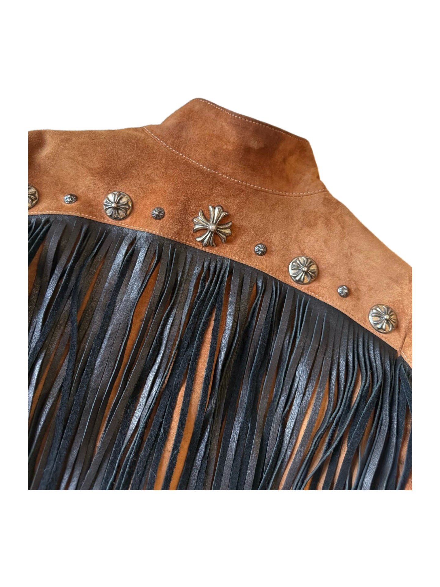 Chrome Hearts × Bella Hadid Limited Edition Suede Fringe Jacket – Brown Western Archive Piece Size M