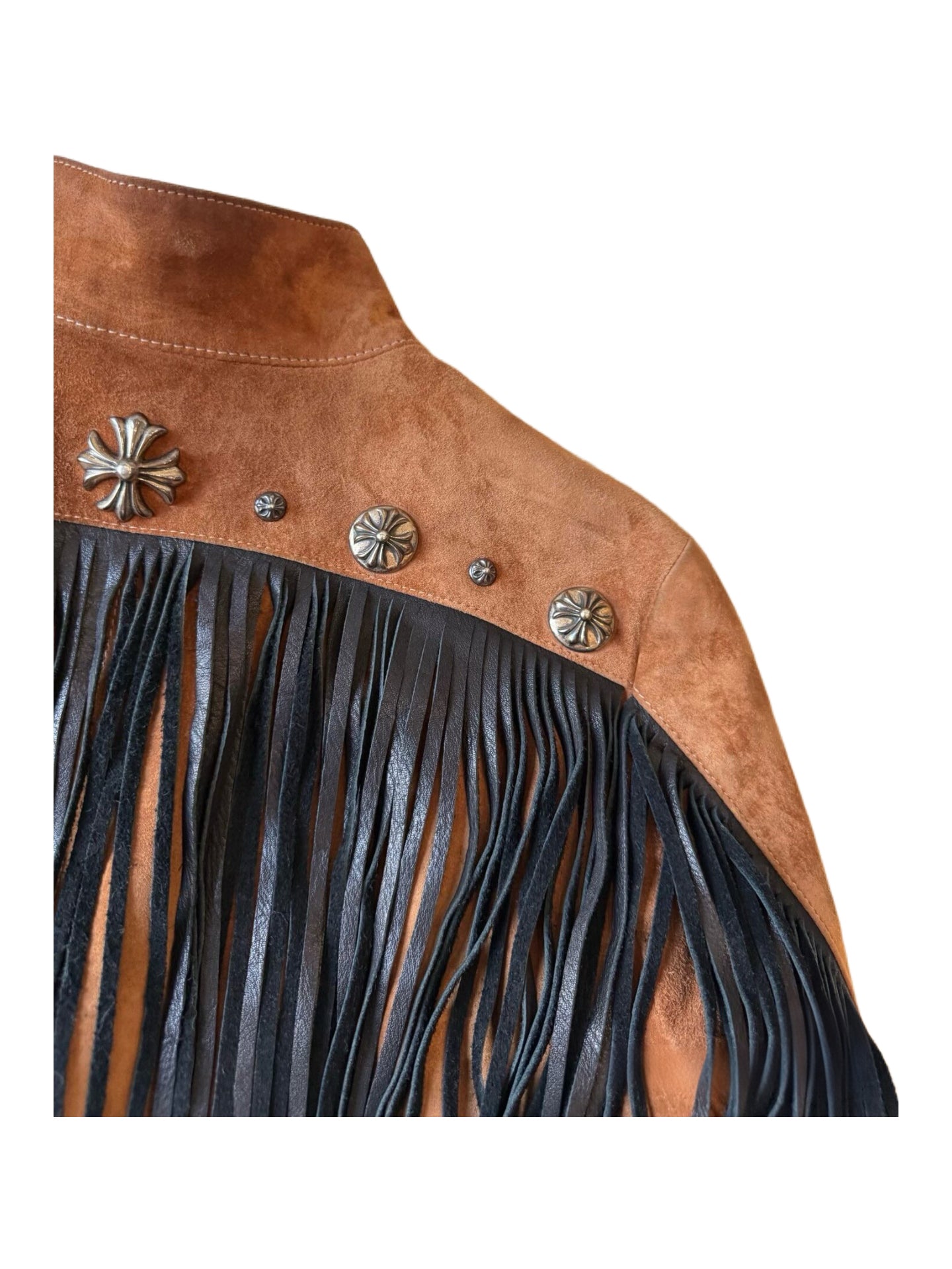 Chrome Hearts × Bella Hadid Limited Edition Suede Fringe Jacket – Brown Western Archive Piece Size M