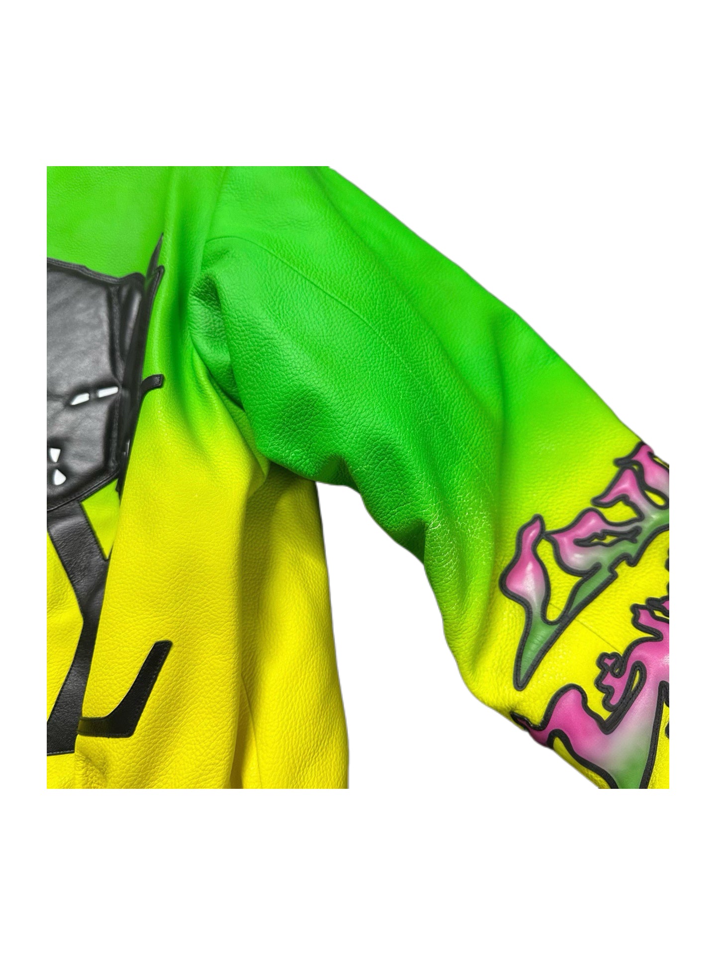 Louis Vuitton by Virgil Abloh Gradient Green Leather Panther Puffer Jacket – Runway Archive Piece