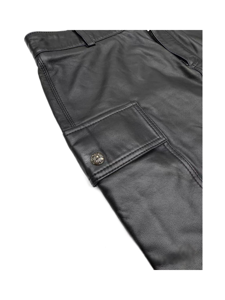 Chrome Hearts Black Leather Cargo Mini Skirt – Iconic Hardware Archive Piece