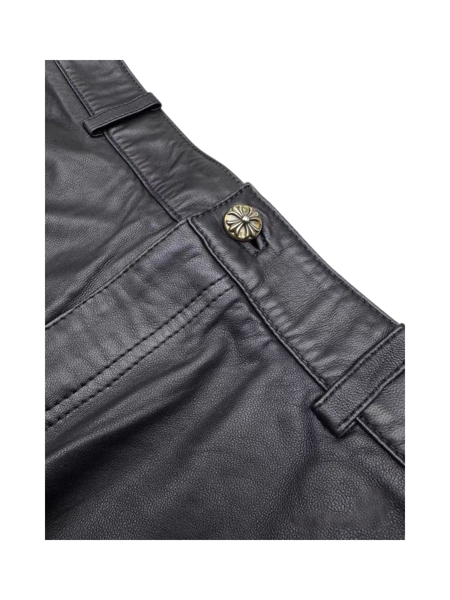 Chrome Hearts Black Leather Cargo Mini Skirt – Iconic Hardware Archive Piece