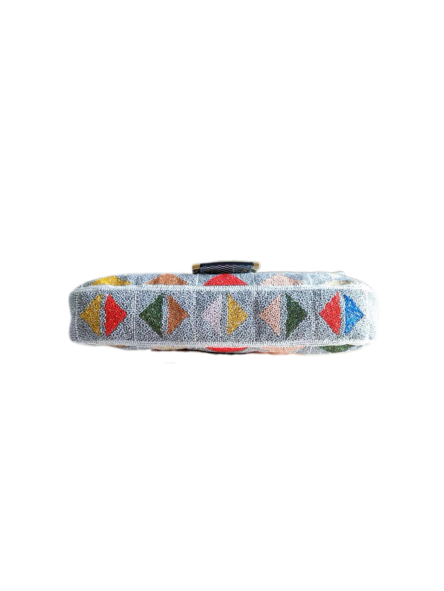 Fendi Multicolor Beaded Geometric Baguette Bag – Ultra Rare Hand-Embroidered Couture Piece