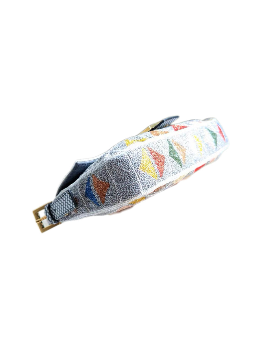 Fendi Multicolor Beaded Geometric Baguette Bag – Ultra Rare Hand-Embroidered Couture Piece