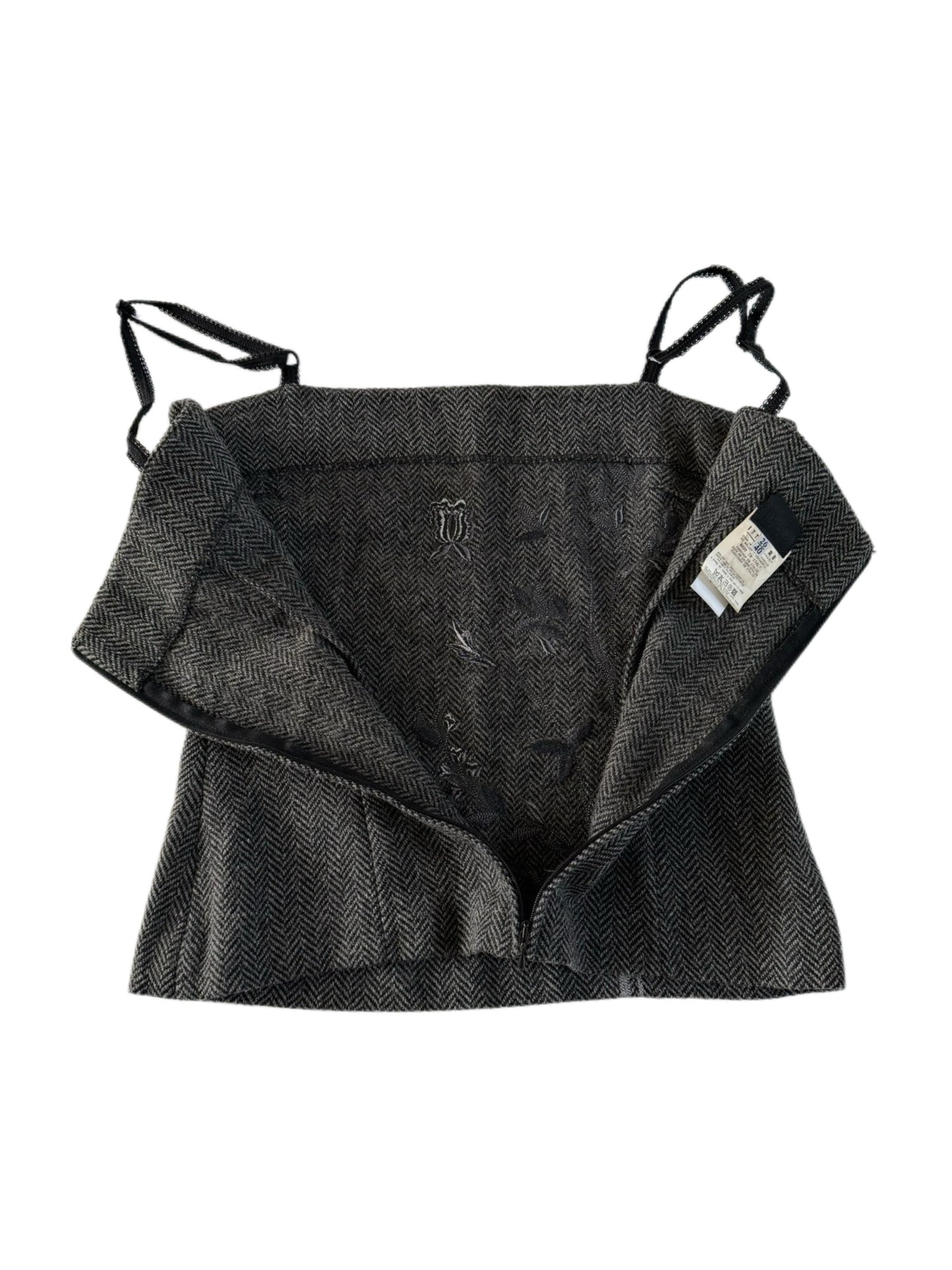 Dolce & Gabbana Embroidered Wool Herringbone Corset Cami Top – Rare Archive IT40