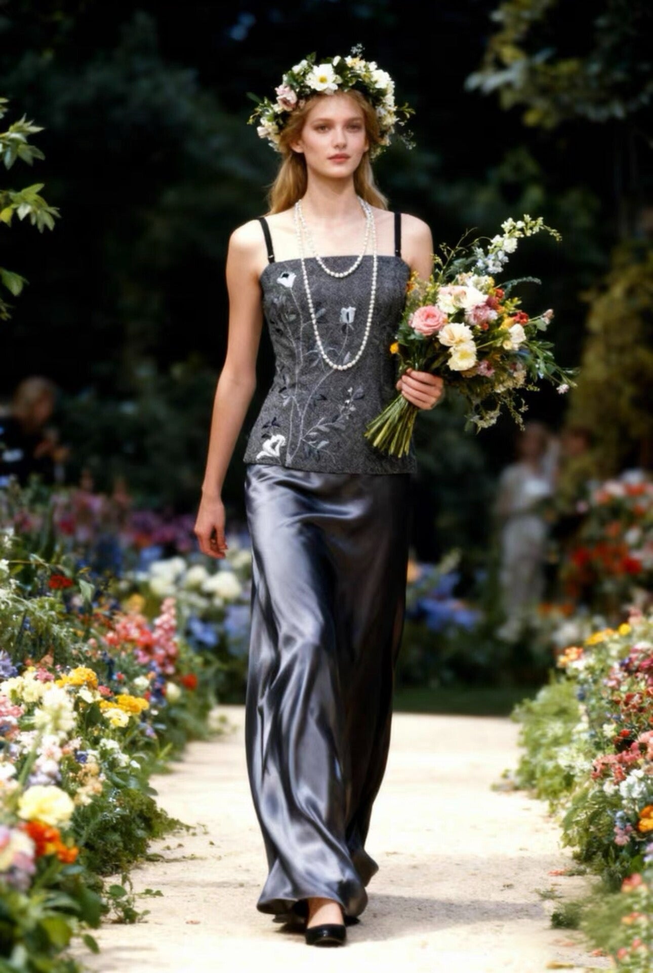 Dolce & Gabbana Embroidered Wool Herringbone Corset Cami Top – Rare Archive IT40