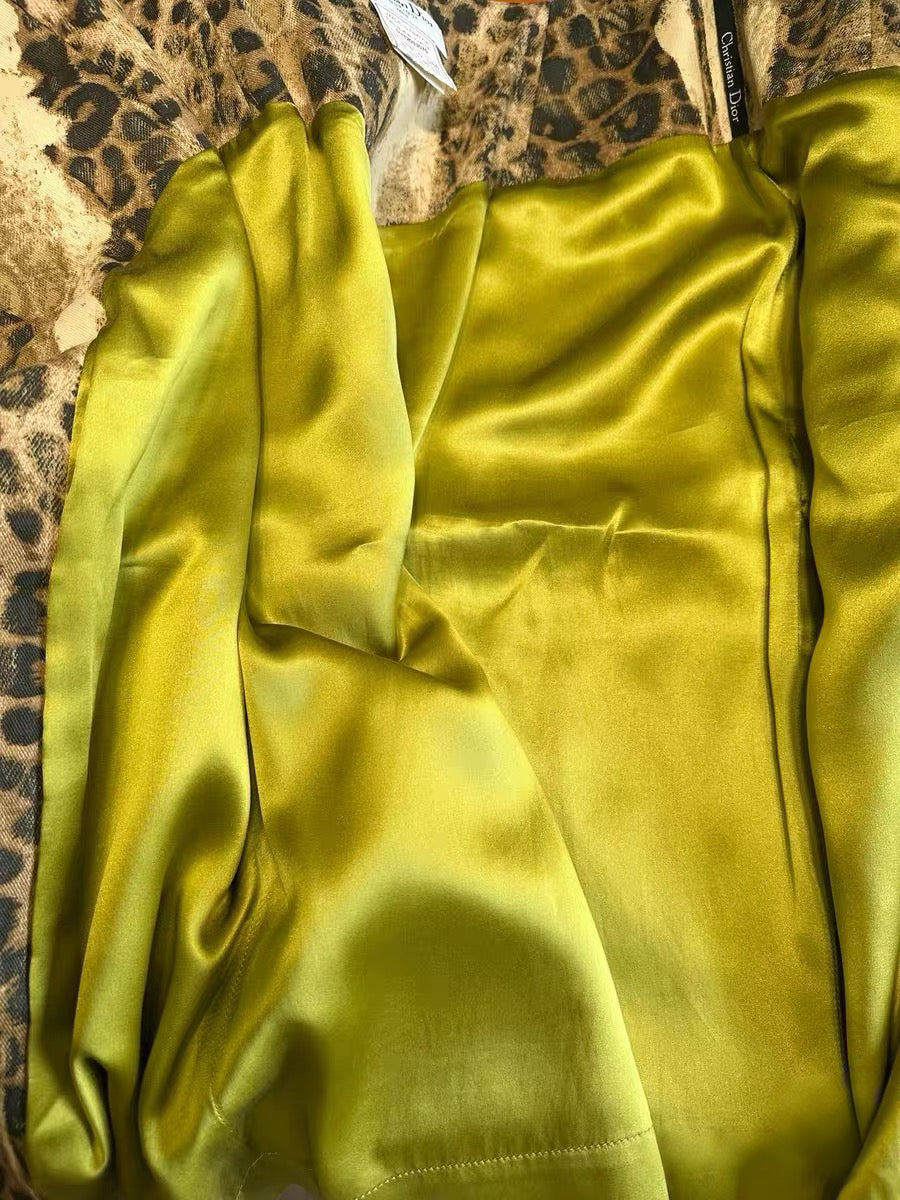 Christian Dior by John Galliano F/W 2000 Leopard Print Zip Skirt – Runway Piece Silk Lined