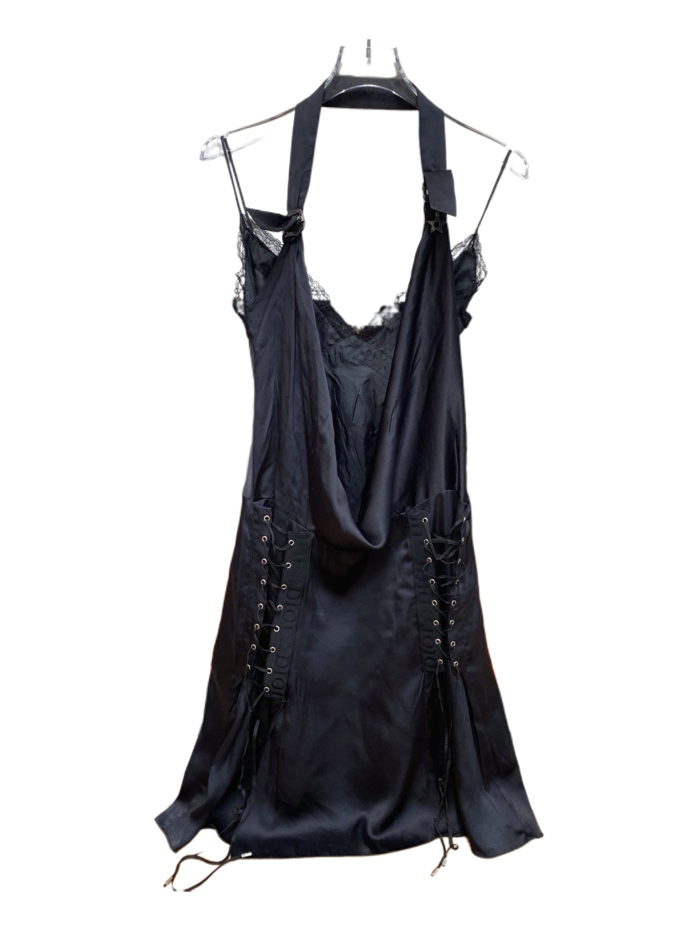 Christian Dior by John Galliano Punk Lace-Up Silk Halter Dress with Star Charm – Archive Collector’s Piece