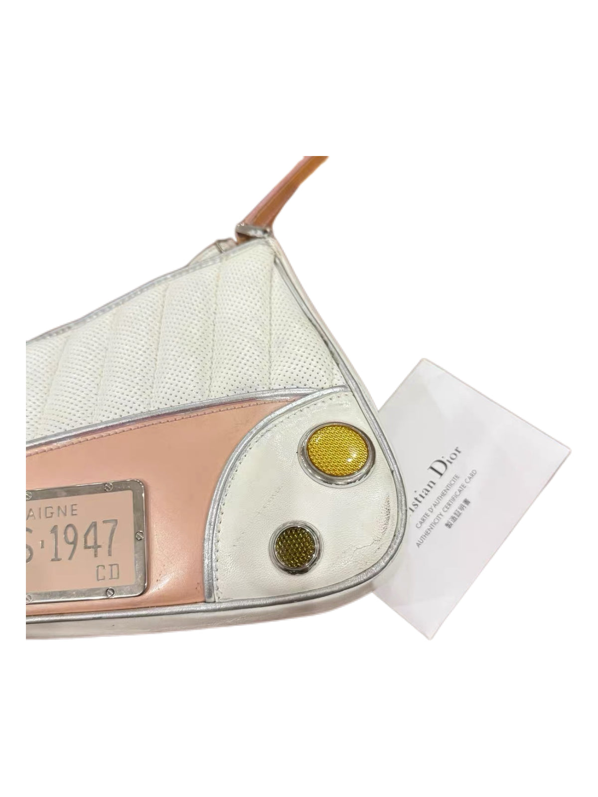 Christian Dior by John Galliano “Cadillac 1947” Runway Saddle Shoulder Bag – Automotive Collection CHRIS 1947 License Plate Archive Piece