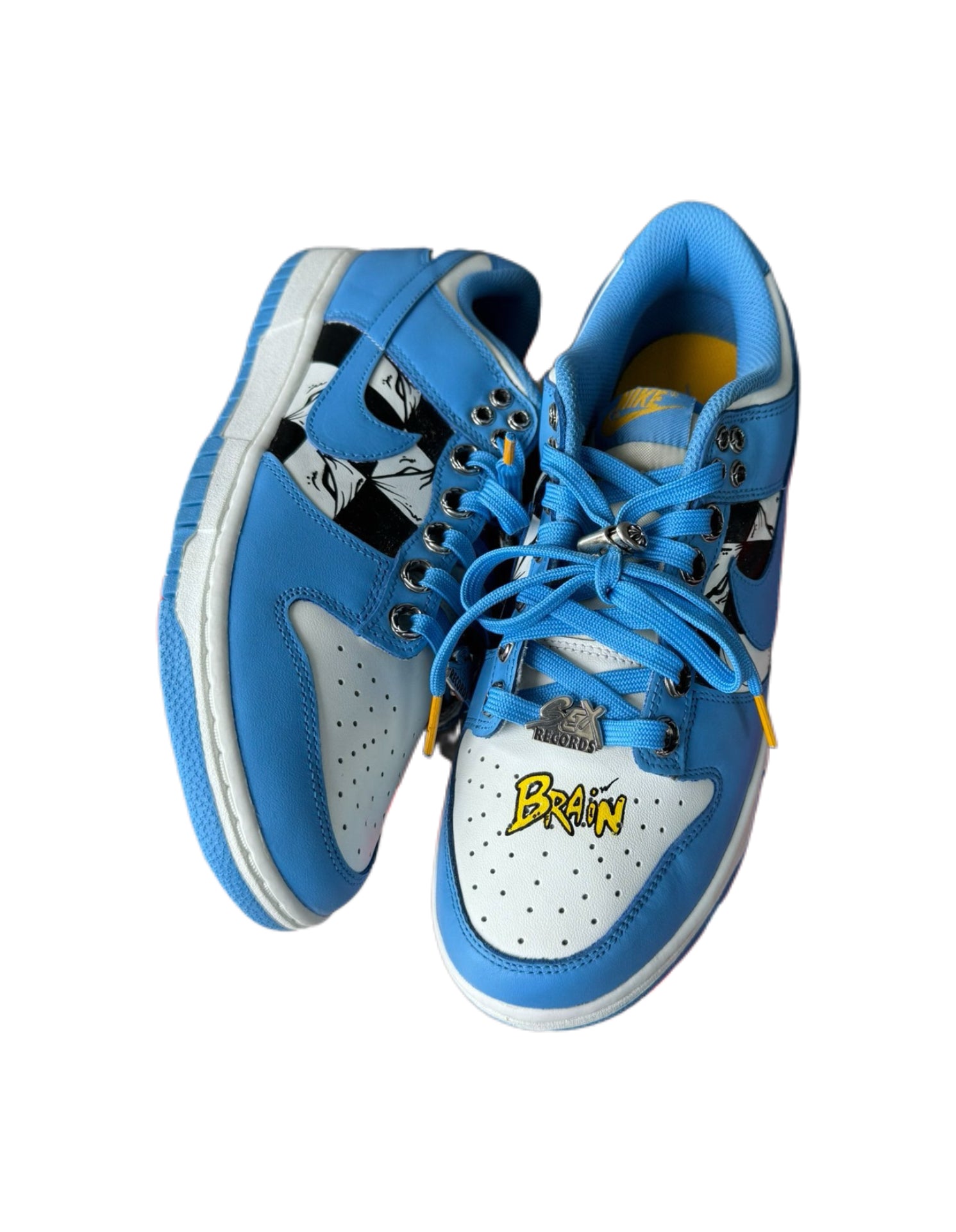 Nike Dunk Low x Chrome Hearts x Matty Boy “SEX RECORDS” Exhibition Exclusive Blue Graffiti Sneakers – Ultra Rare Custom Archive Piece