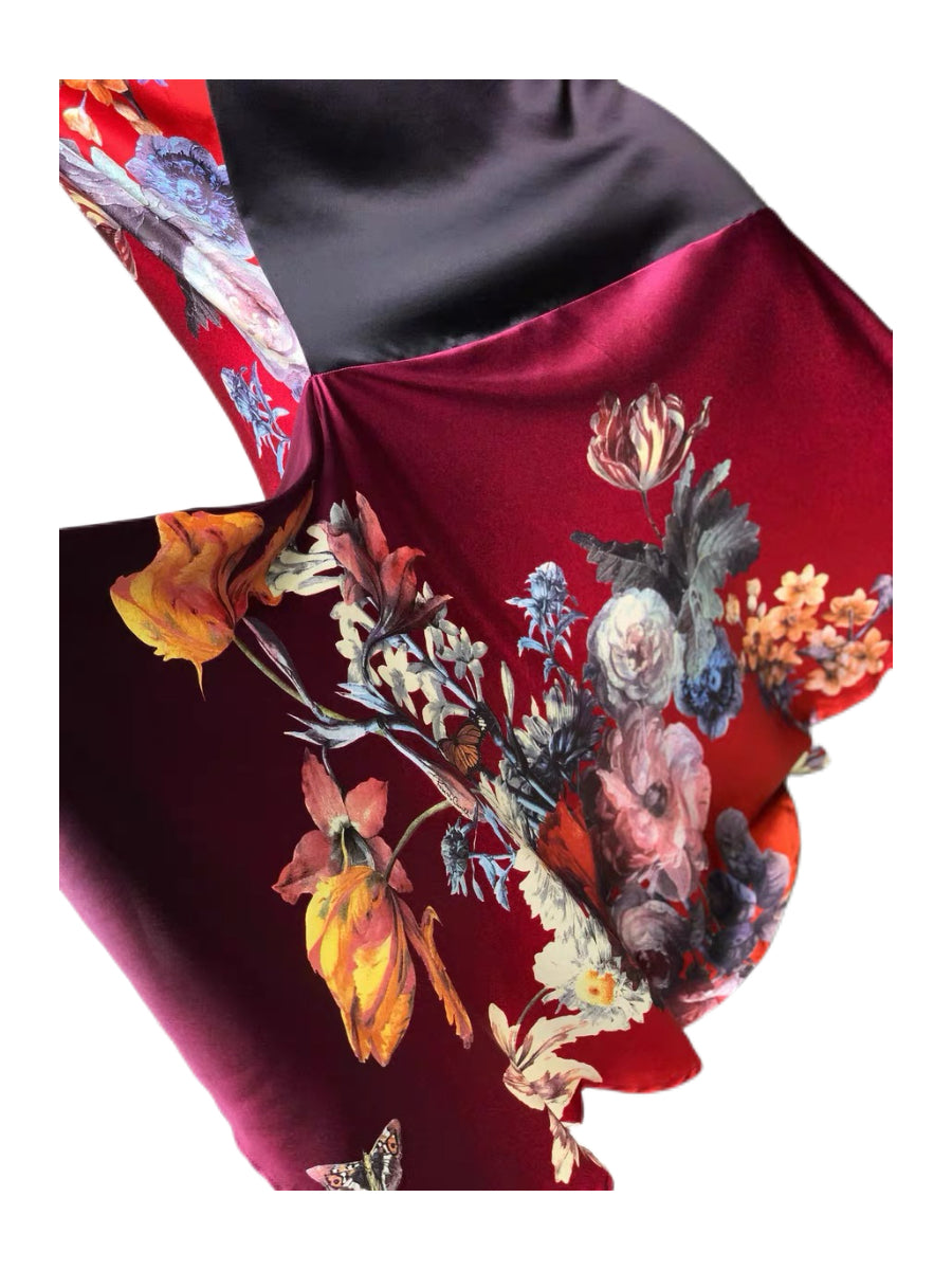 Roberto Cavalli Archive Silk Peony Print Halter Evening Gown – Collector’s Piece
