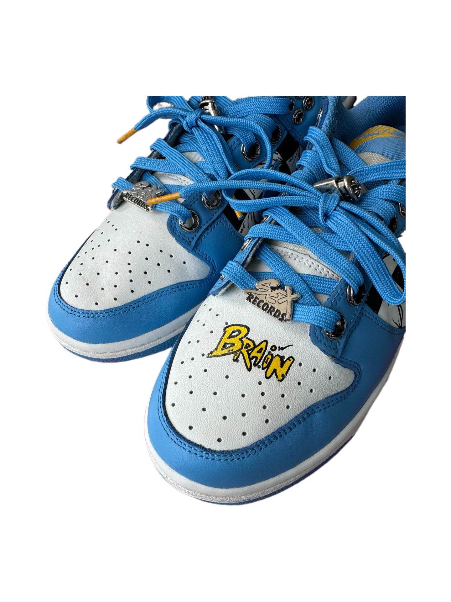 Nike Dunk Low x Chrome Hearts x Matty Boy “SEX RECORDS” Exhibition Exclusive Blue Graffiti Sneakers – Ultra Rare Custom Archive Piece