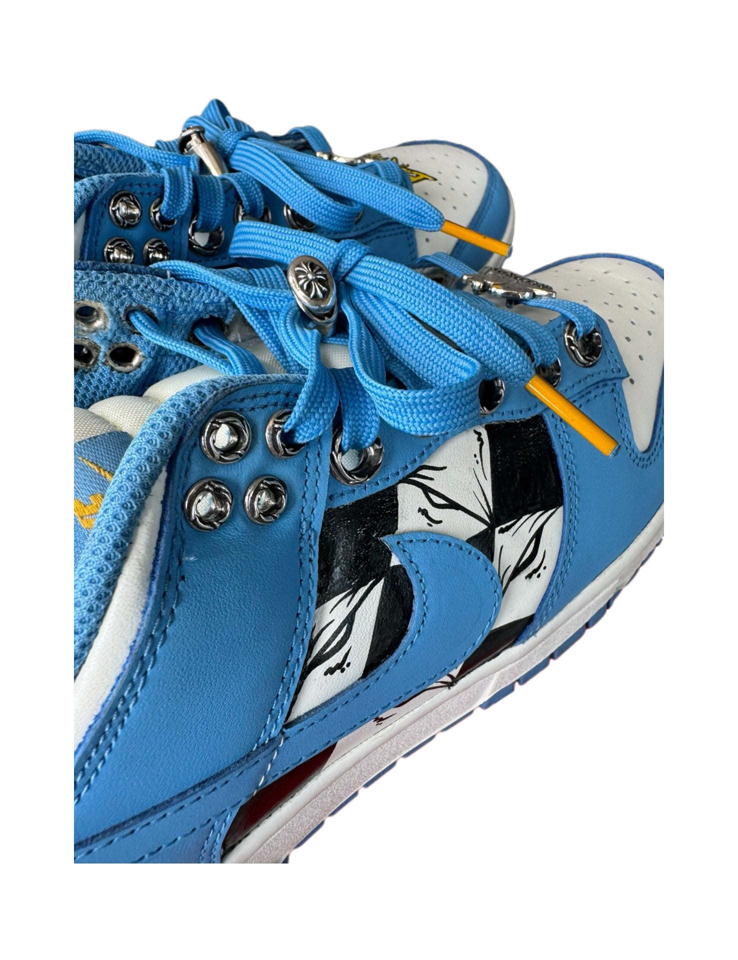 Nike Dunk Low x Chrome Hearts x Matty Boy “SEX RECORDS” Exhibition Exclusive Blue Graffiti Sneakers – Ultra Rare Custom Archive Piece