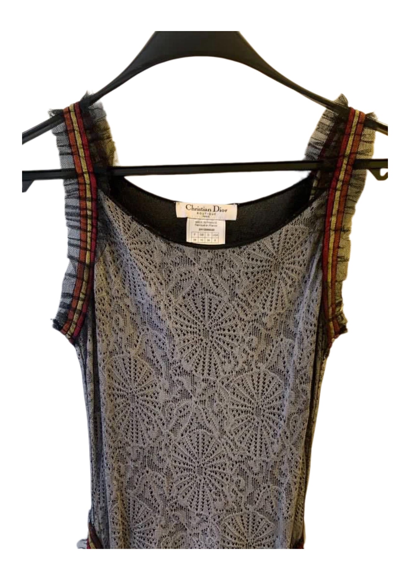 Christian Dior by John Galliano Archive Lace Jacquard Knit Sleeveless Dress