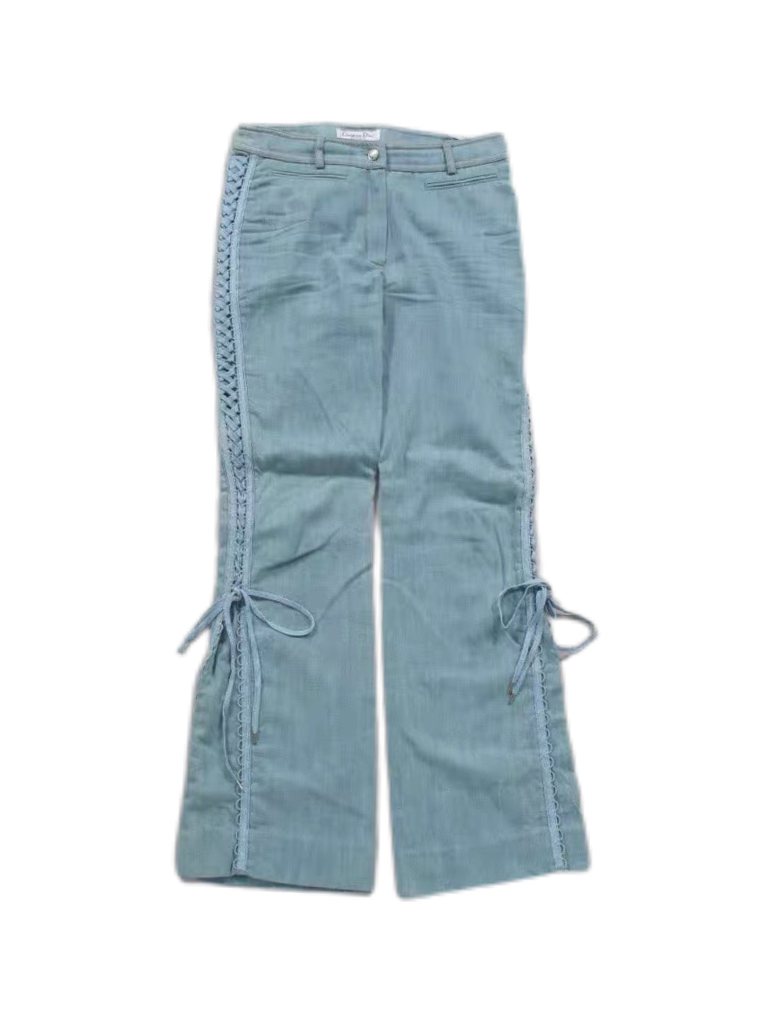 Christian Dior by John Galliano Lace-Up Denim Pants – Early 2000s Runway Archive Piece
